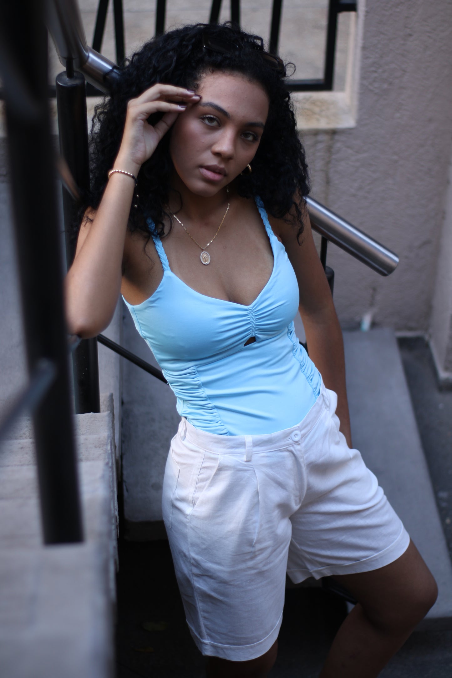 BLUSA DE TIRAS AZUL - 10027