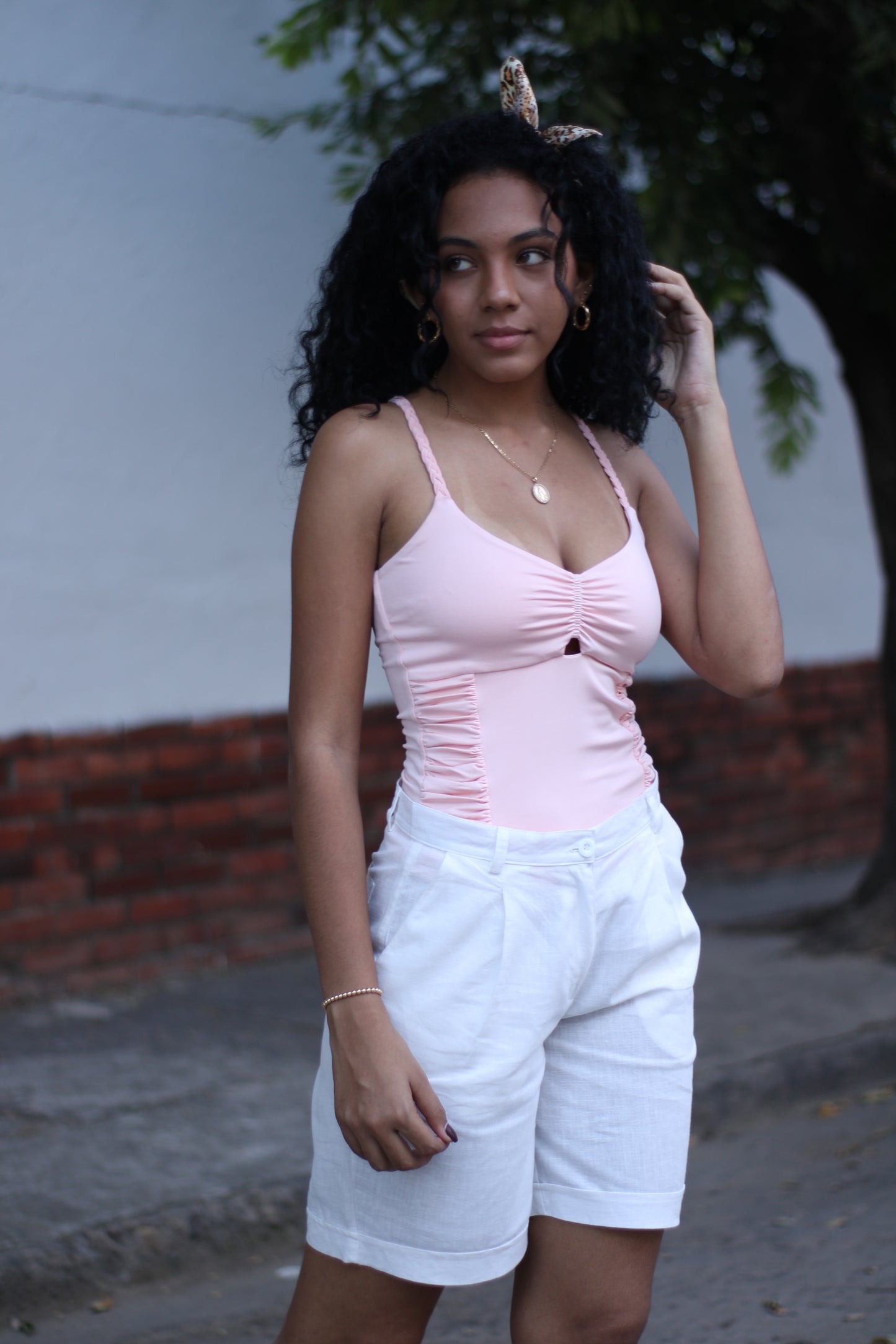 BLUSA DE TIRAS ROSA - 10072