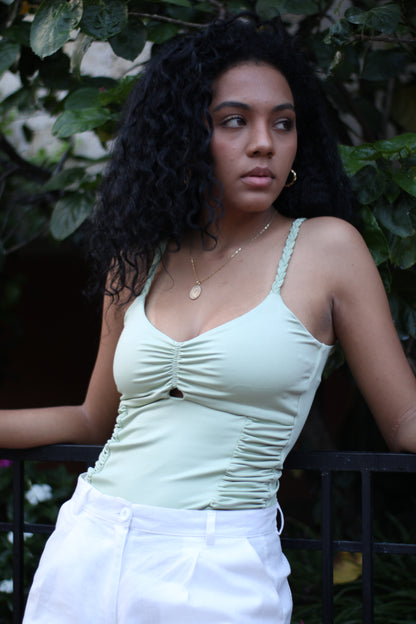 BLUSA DE TIRAS VERDE - 10073