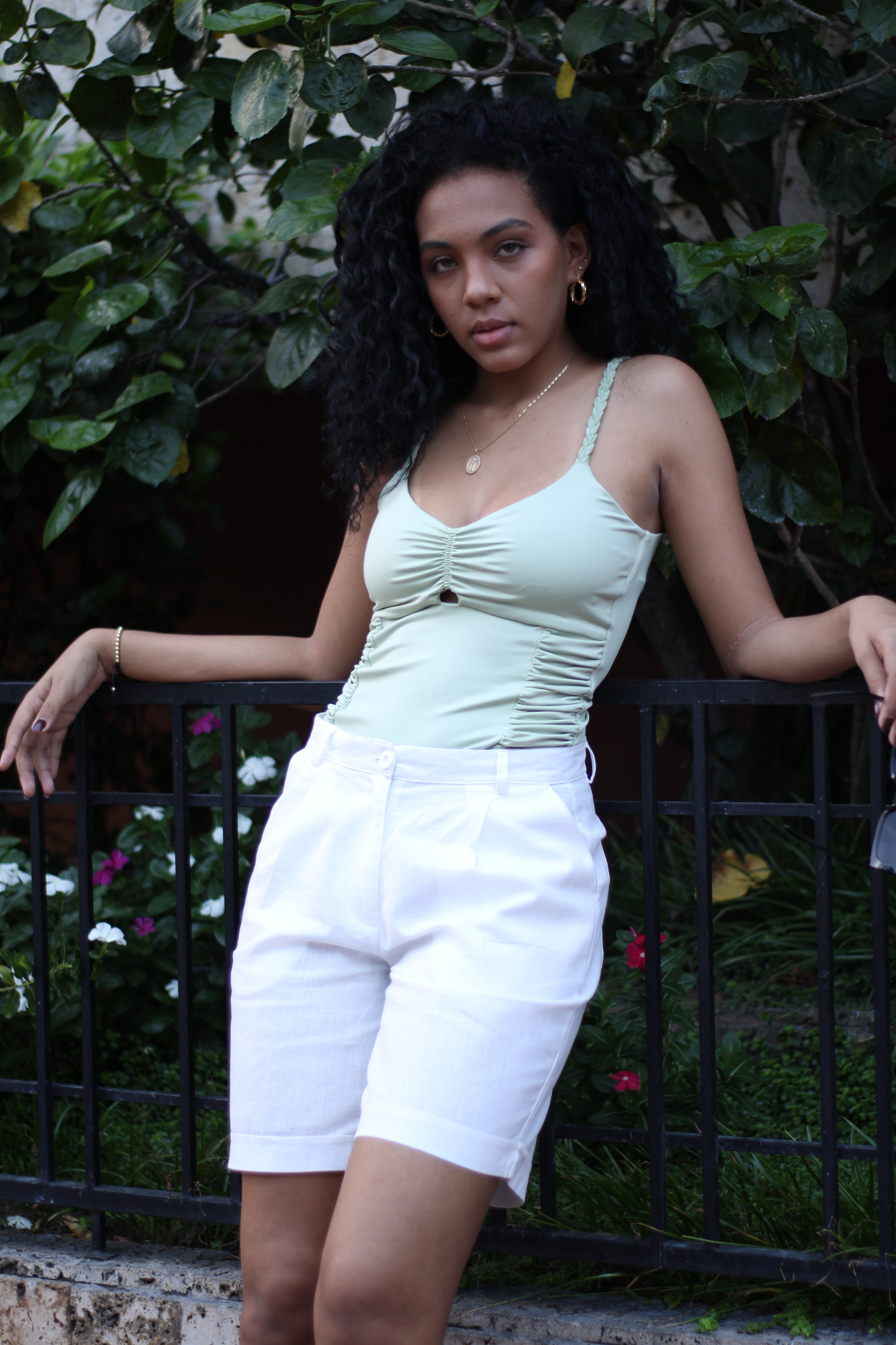 BLUSA DE TIRAS VERDE - 10073