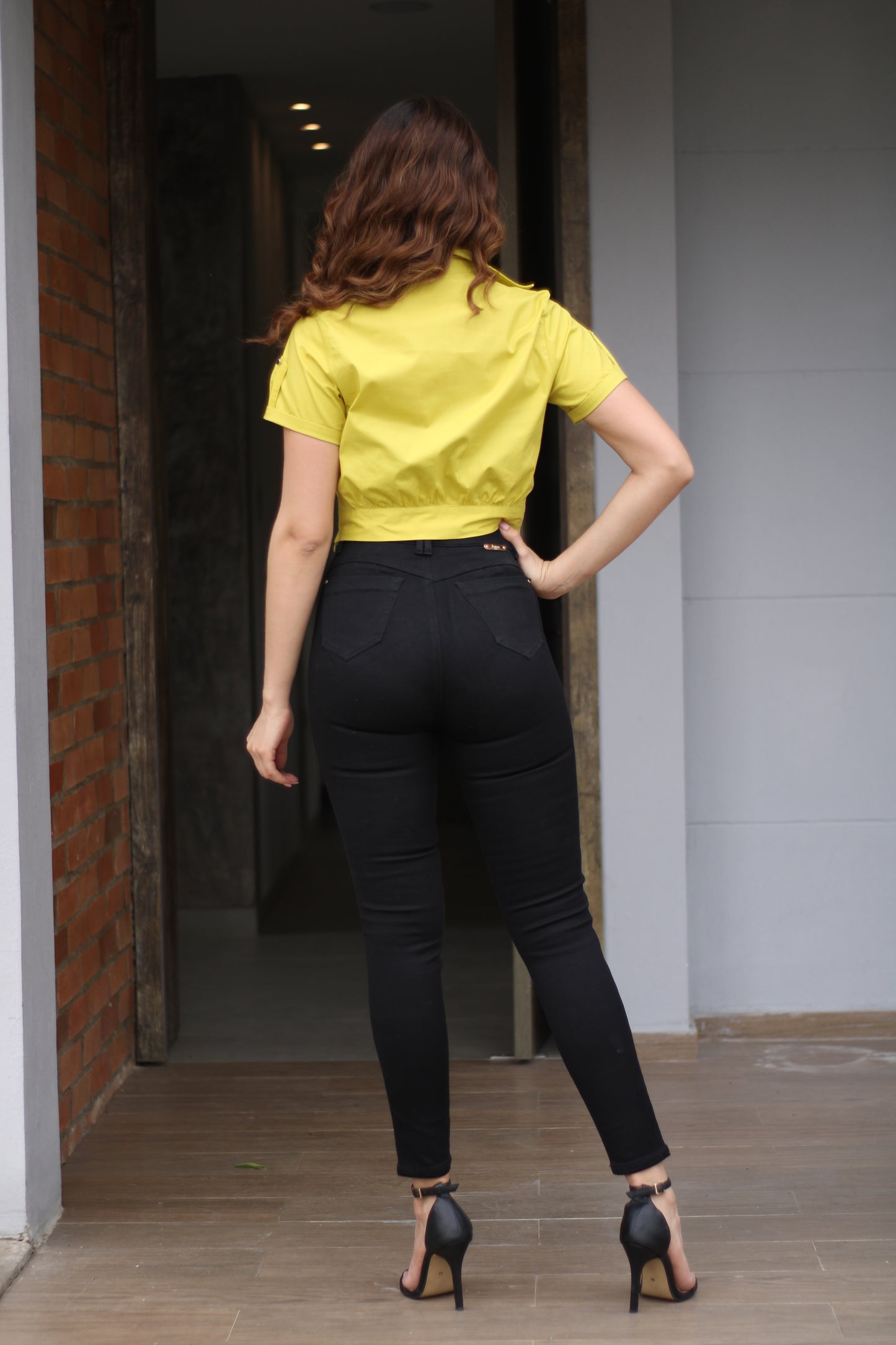 BLUSA M/C VERDE CRUZADA - 10333