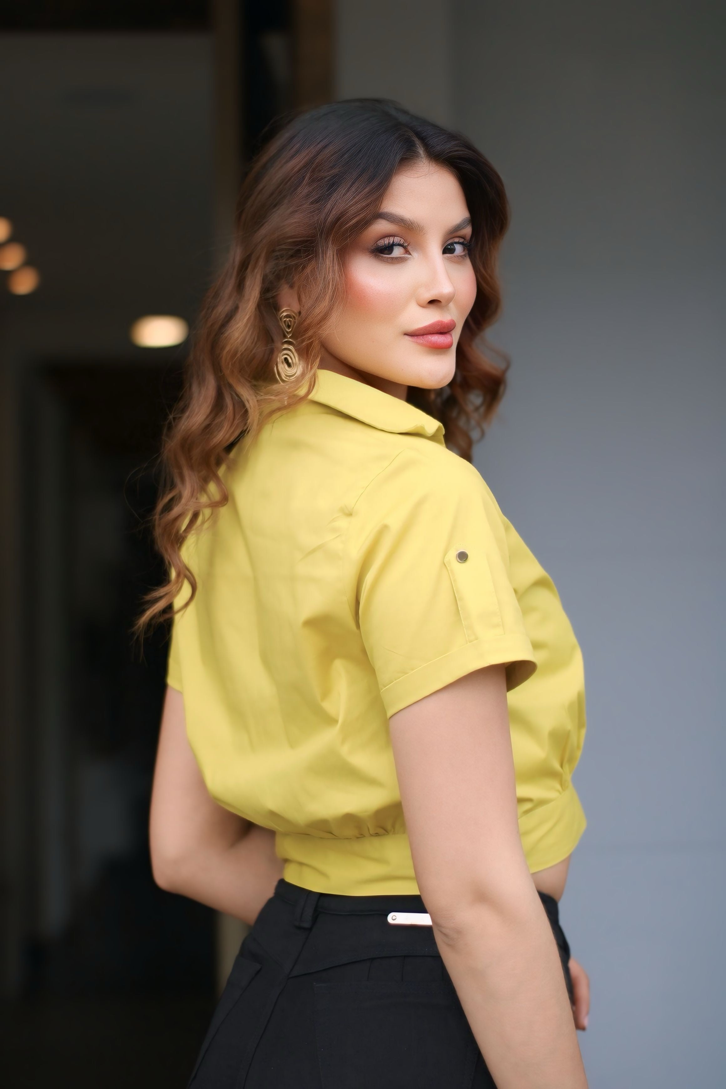 BLUSA M/C VERDE CRUZADA - 10333